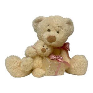 RBI Beige Bears Mother And Cub Ron Banafato 10” Mom Baby Plush With Gift Box